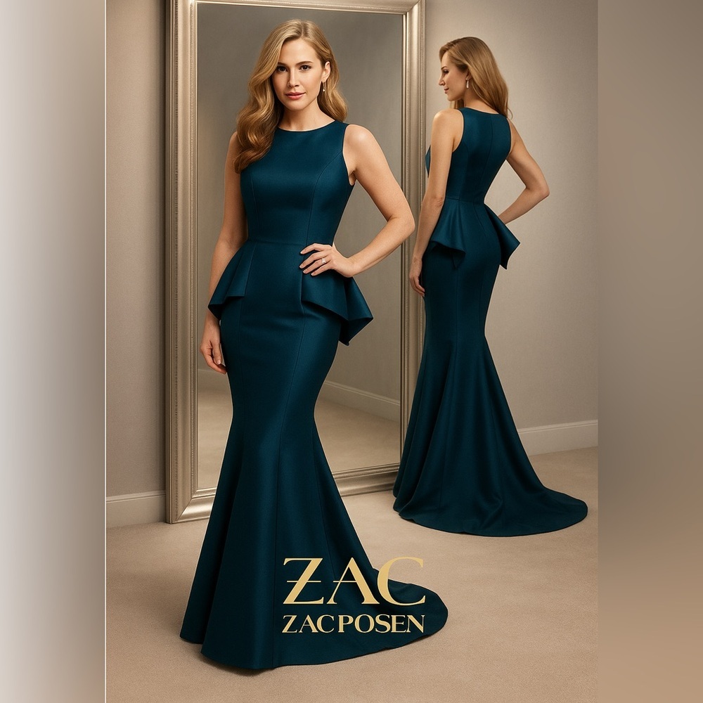 Zac Posen,(MSRP $1850) Adonia Sleeveless,Peplum Mermaid,Excellent Condition,Sz 6
